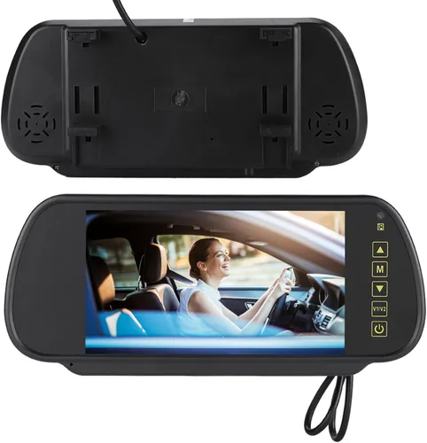 Miniatura 7 de DAN&DRE Espejo retrovisor 7 "LCD cámara de visión trasera negro espejo monitor coche furgoneta camión autobús control remoto AV1 AV2 720P 120 °