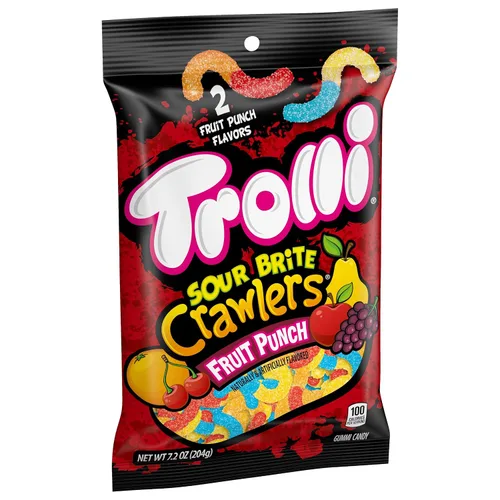 Miniatura 4 de Trolli Gusanos de gomita ácida, ponche de frutas, 7.2 onzas Sour Brite Crawlers Paquete de 2