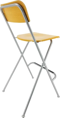 Miniatura 5 de FixtureDisplays® Silla alta plegable Taburete de bar Silla plegable de metal de madera Dos paquetes 11036-NF