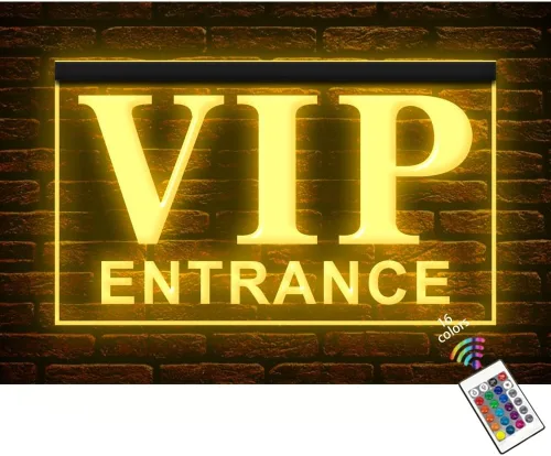 170238 - Letrero de neón con luz LED de bienvenida VIP para bar, bar, pub, tienda, restaurante, 12 x 8 pulgadas, 16 colores por control remoto
