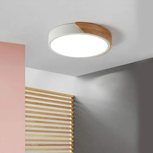 Miniatura 8 de EDISLIVE Lámpara de Techo Regulable de 19 pulgadas Moderna Minimalista LED de Forma Redonda de Madera, Metal y Acrílico, Lámpara de Techo de Montaje