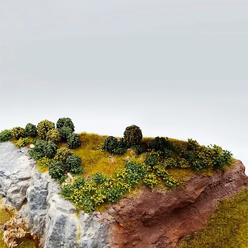 Miniatura 5 de Árboles de vegetación en miniatura con bases modelo, terreno, guerra, juegos, bricolaje, paisaje ferroviario (24 arbustos)