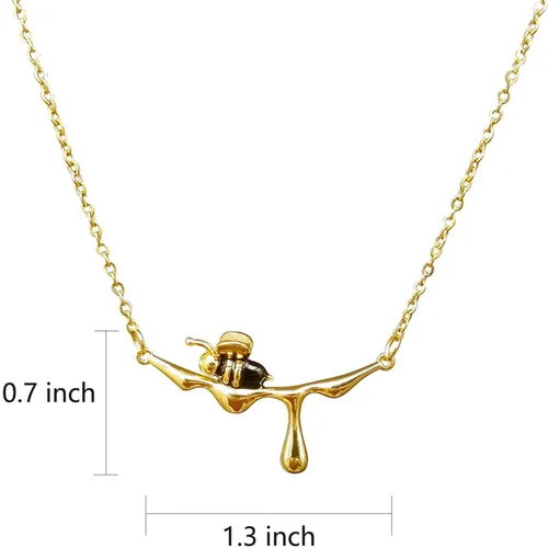 Miniatura 7 de Collar de abejorro con dije de abejorro, collares con colgante de miel goteante para mujer, joyería simple para uso diario, collares para mejores