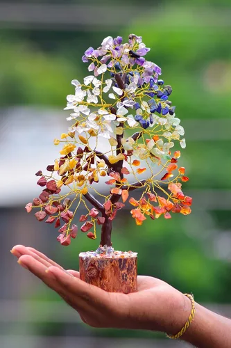 Miniatura 3 de Árbol de la vida de siete chakras, piedra preciosa natural curativa de cristal bonsái, árbol artificial de 7 chakras, árbol del dinero, riqueza