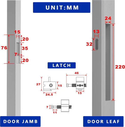 Miniatura 9 de WINFREE Cerradura inteligente para puertas correderas y ventanas Entrada 5 en 1: huella digital, contraseña, tarjeta, llave, aplicación Batería