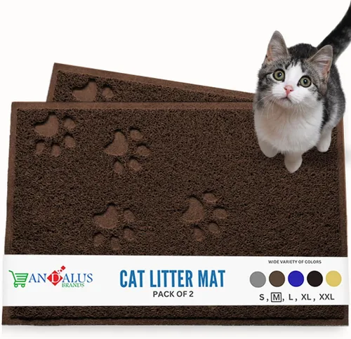 Miniatura 36 de Andalus Tapete Pequeño para Arena de Gatos, Paquete de 1 - Impermeable, Antideslizante y Fácil de Limpiar, Tapete para Caja de Arena de Gatos