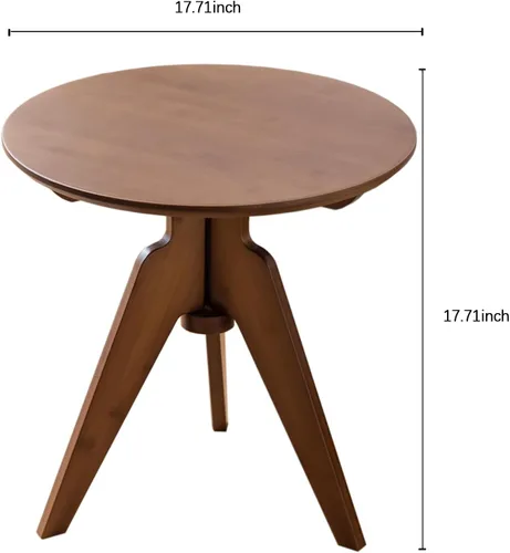 Miniatura 2 de Maydear Mesa auxiliar redonda de bambú, mesa de centro pequeña para sala de estar, dormitorio u oficina, fácil montaje, diseño de 3 patas