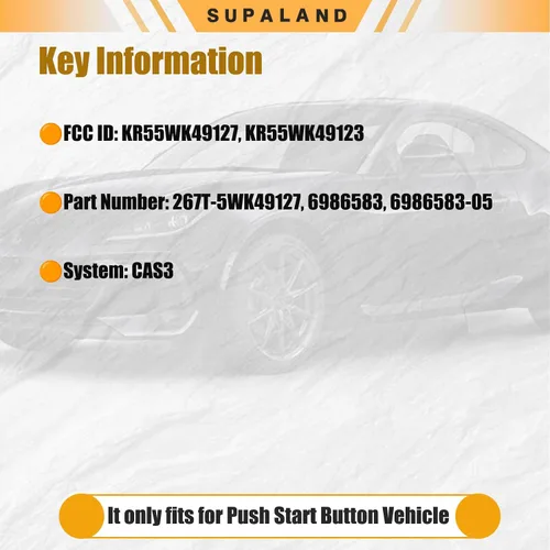 Miniatura 2 de SUPALAND Llavero de entrada sin llave compatible con BMW 1 3 5 Series 325i, 328i, 330i, 335i, 525i, 528i, 530i, 535i, 550i, M3, X1, X4 y más 2007