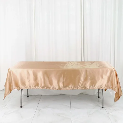 Miniatura 48 de Efavormart - Mantel rectangular de satén, 90 x 132 pulgadas, suave, oblongo, lavable, mantel decorativo de tela sedosa para bodas, fiestas, Plata