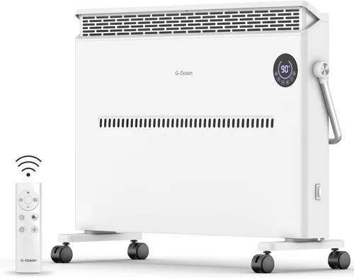 Calentador de espacio, calentador de panel de convección silencioso para uso en interiores, calentador eléctrico montado en la pared o de pie con
