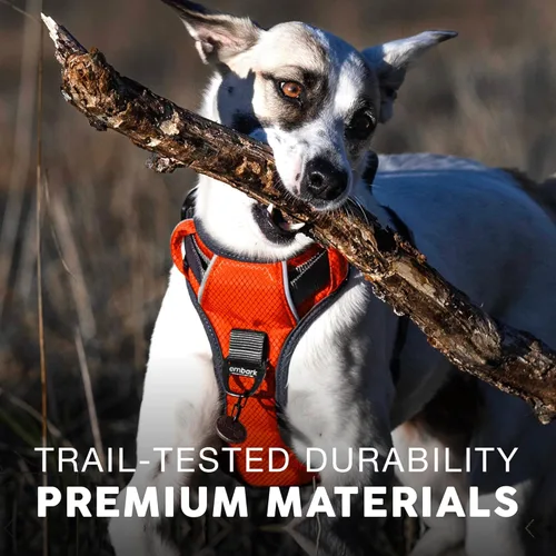 Miniatura 5 de Embark Active arnés de perro, fácil de encendido y apagado con parte delantera y trasera correa accesorios & mango de control – no tirar de Naranja