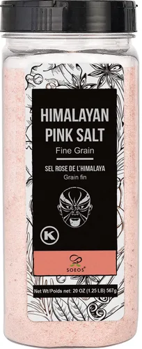 Miniatura 14 de Soeos Sal rosa del Himalaya, grano fino, 39 onzas (2.4 libras), sal del Himalaya sin OMG, sal kosher, sal rosa del mar del Himalaya