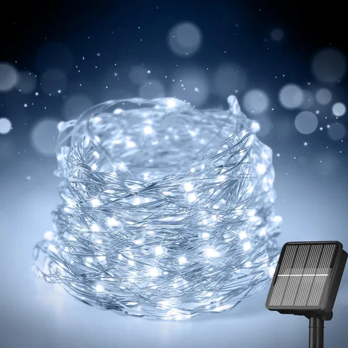 Miniatura 14 de Selarlyt Guirnalda de 200 luces LED solares de 72 pies para exteriores, luces de hadas solares para exteriores, impermeables, con 8 modos, luz