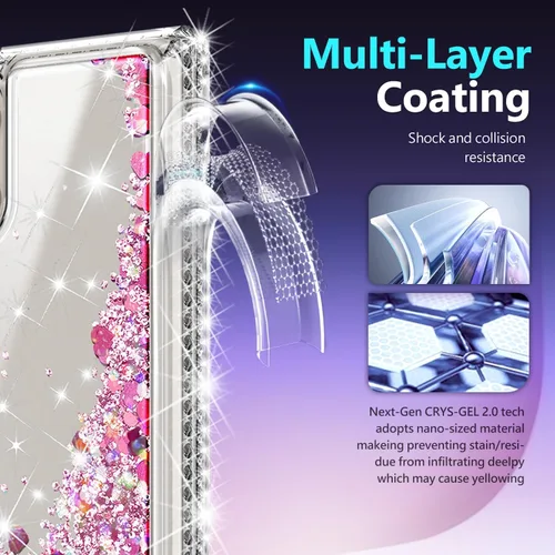 Miniatura 241 de NGB - Funda de teléfono diseñada para Samsung Galaxy S9+ Plus, morado/azul, con purpurina líquida para mujeres y niñas, con protector de pantalla