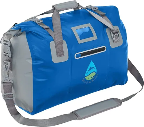 Miniatura 8 de Skog Å Kust Duffelsak - Bolsa de lona impermeable resistente para deportes, viajes y más, tamaños de 40, 60 y 90 litros, Negro, Deportivo/resistente