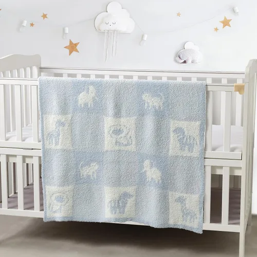 Miniatura 2 de CREVENT Manta de bebé de 75x100cm de punto suave y cálida de 30"x40" para niñas y niños, esenciales para recién nacidos, regalo para baby shower