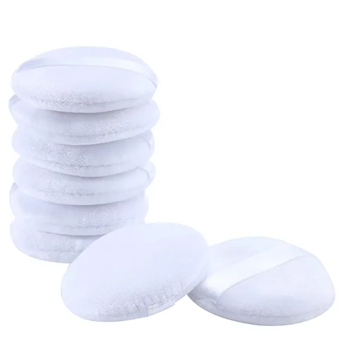 8 almohadillas de polvo de algodón suave para polvo, para polvo, para polvo, suelto, prensado y corporal, color blanco (2.36 pulgadas)