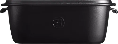 Miniatura 3 de Emile Henry, Caja de almacenamiento de queso negro/bandeja para servir, 12 x 8 x 4.4 pulgadas