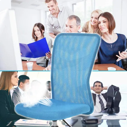 Miniatura 4 de HGS Silla de trabajo ergonómica sin brazos, silla de escritorio para computadora de oficina, silla de oficina en casa con soporte lumbar, silla