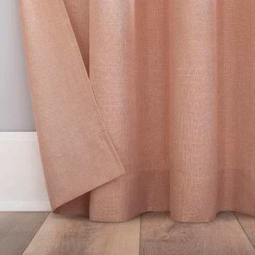 Miniatura 4 de No. 918 Trevor Paquete de 2 Par de Paneles de Cortinas Semitransparentes con Textura de Lino Jaspeado y Trabillas Superiores, 40" x 84", Rosa Agua