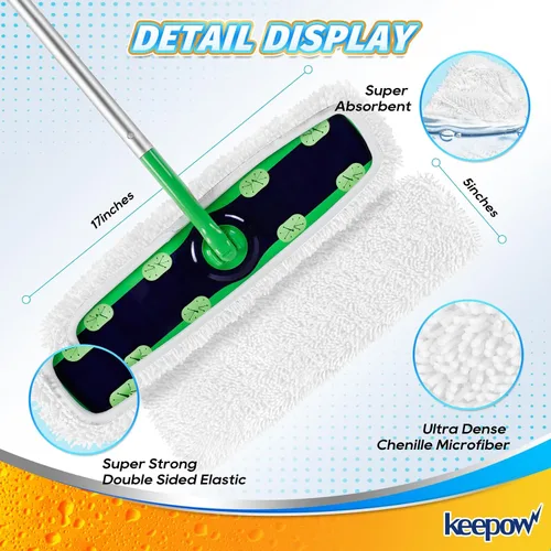 Miniatura 3 de KEEPOW Recambios húmedos reutilizables XL compatibles con Swiffer Sweeper XL, paños de barrido secos XL, paños de trapeador húmedos, almohadillas