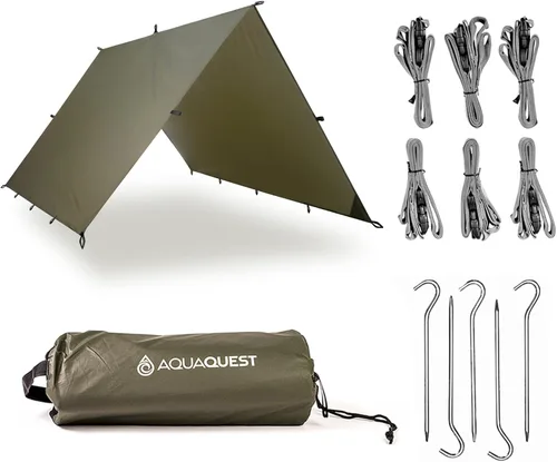 Miniatura 8 de AquaQuest - Lona de guía ultraligera impermeable (5,000 mm) con costuras selladas de 40D Ripstop, mosquitero para mochileros, camping sigiloso