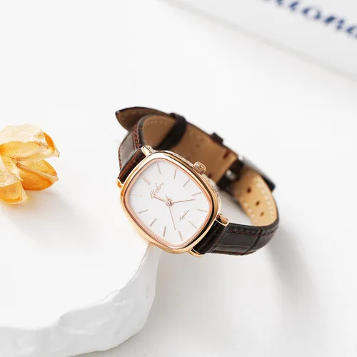 Miniatura 6 de Reloj clásico de cuarzo para mujer, elegante y resistente, con correa de piel de vacuno, perfecto para cualquier ocasión