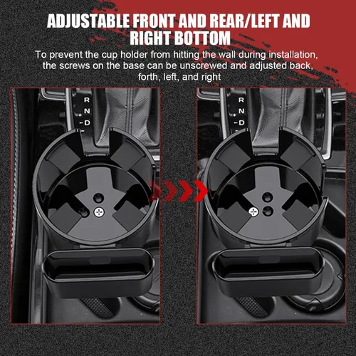 Miniatura 4 de Expansor de portavasos 2 en 1 con soporte para teléfono, adaptador extensor de portavasos de vehículo de 2.6 a 3.93 pulgadas con base expandible