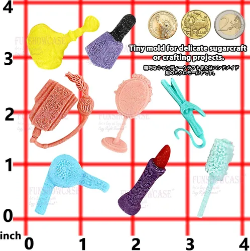 Miniatura 5 de FUNSHOWCASE Herramienta de maquillaje de vestir molde de silicona de caramelo para decoración de pasteles, arcilla, manualidades