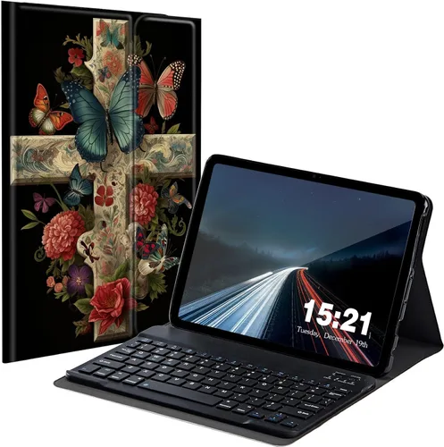 Miniatura 15 de Funda de teclado para Samsung Galaxy Tab S6 Lite 2022/2020, Galaxy Tab S6 Lite SM-P610/P613/P615/P619 con teclado Bluetooth inalámbrico desmontable