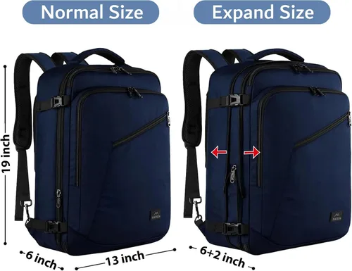 Miniatura 23 de MATEIN - Mochila de viaje extragrande de 10.56 galones, mochila de viaje ampliable apta para aerolíneas, para viajeros de fin de semana, hombres