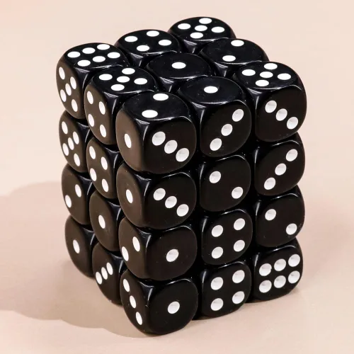Miniatura 4 de 36 de paquete de dados de 12 mm de 6 caras MINI, juego de dados negros sólidos, dados de 6 caras de colores estándar para Tenzi, Bunco o enseñanza