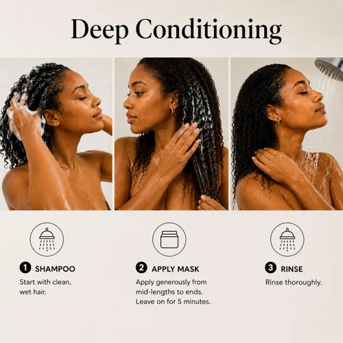 Miniatura 2 de Mascarilla para el cabello acondicionador profundo desarrollada por dermatólogos, desenredante hidratante para cabello seco, rizado, encrespado