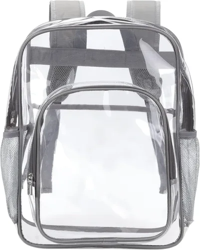 Miniatura 6 de Mochila transparente de PVC grande resistente Mochila transparente, Gris, Transparente