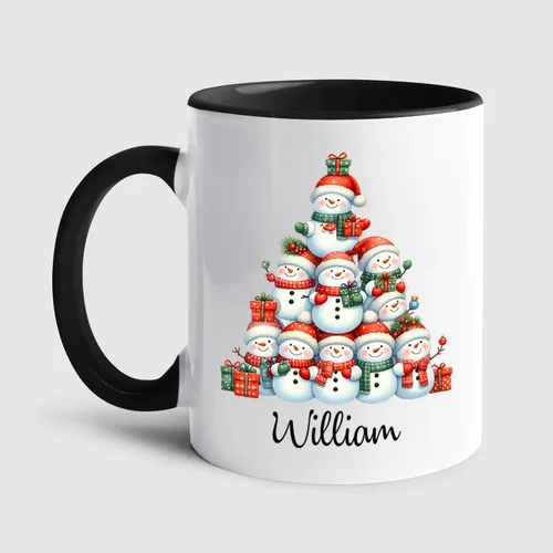 Miniatura 37 de Taza de café de Papá Noel con nombre personalizado – Taza de Papá Noel personalizada, 11 onzas y 15 onzas, bonita taza de cerámica blanca regalo