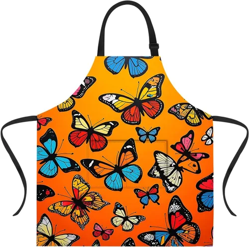 Miniatura 10 de ANNA QUEEN Delantal de Feliz Navidad para mujeres y hombres con bolsillos, delantal de muñeco de nieve, delantal de cocina ajustable para cocinero
