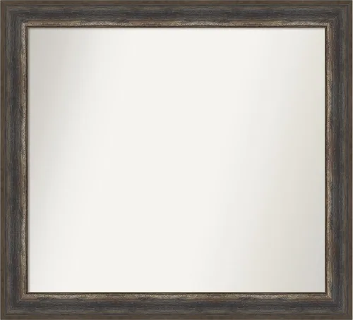 Miniatura 334 de Amanti Art Espejo de baño marrón para sobre el fregadero, 25 x 25 pulgadas, hecho a medida, espejo de tocador cuadrado marrón medio, marco de madera