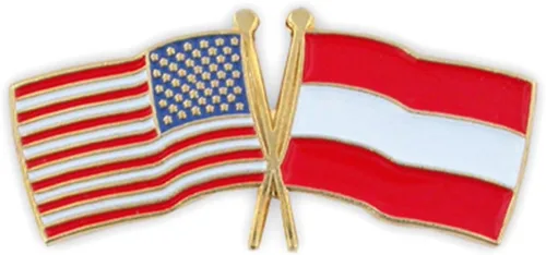 Miniatura 45 de PinMart Pin de solapa esmaltado con bandera de la amistad cruzada de Estados Unidos y el mundo