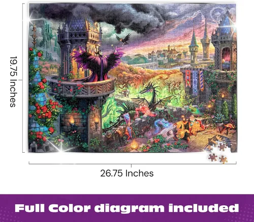 Miniatura 3 de Buffalo Games - Rompecabezas de 1000 piezas Silver Select de Thomas Kinkade Disney Maléfica para adultos - Piezas cortadas con precisión, hermosas