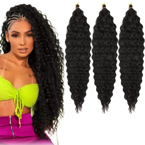 Miniatura 21 de 3 trenzas de ganchillo Passion Twist, cabello sintético preseparado para trenzar de 14 pulgadas, 3 paquetes de cabello trenzado pretrenzado