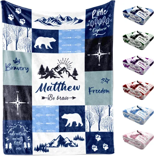 Miniatura 23 de Manta de bebé personalizada, manta con nombre personalizado para niños, bebés y adultos, mantas con animales personalizadas para niñas, niños