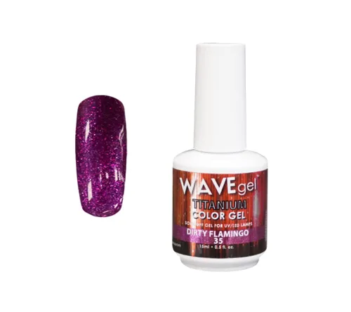 Miniatura 16 de WAVEGEL - Esmalte de uñas en gel con purpurina, colección Titanio, #28 Twinkle Pink I 0.5 onzas