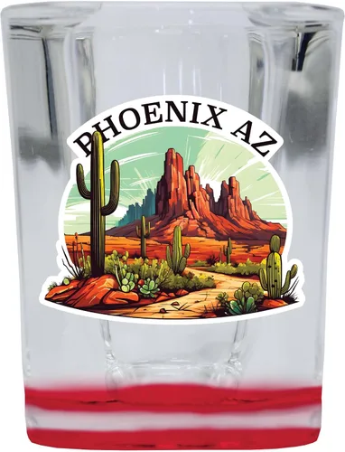 Miniatura 4 de Phoenix Arizona Design A Souvenir Destination - Vaso de chupito cuadrado de 2.5 onzas Claro Individual