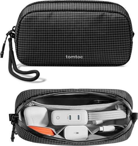 Miniatura 22 de tomtoc Organizador de Electrónicos Estuche de Viaje, Bolsa de Viaje Resistente al Agua Organizador de Cables para Artículos Esenciales, Estuche Verde