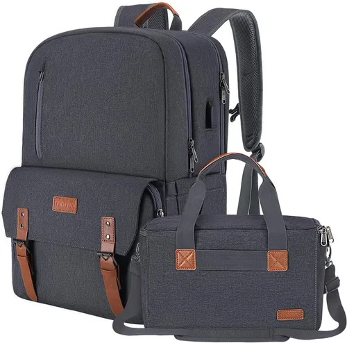 Miniatura 7 de MOSISO Mochila para cámara de 17.3 pulgadas, DSLR/SLR/Funda sin espejo con compartimento para laptop y bolsa de inserción de fotografía incorporada