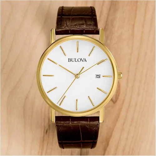 Miniatura 4 de Bulova Men's Classic 3-Hand Calendar Date Quartz Leather Strap Watch, Buckle, 37mm