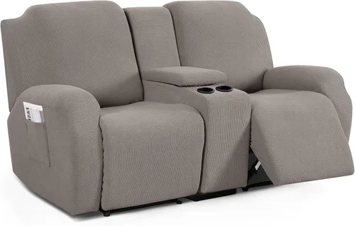 Miniatura 13 de TAOCOCO Funda para Sillón de Dos Plazas Reclinable con Consola Central, Funda Elástica para Sillón de Dos Plazas para Sofá Reclinable de 2 Asientos
