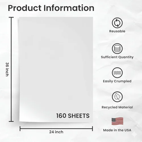 Miniatura 2 de Bryco Goods Hojas de papel de embalaje de papel de periódico de 24 x 36 pulgadas para mudanzas, 160 hojas, 10 libras, fabricadas en Estados Unidos