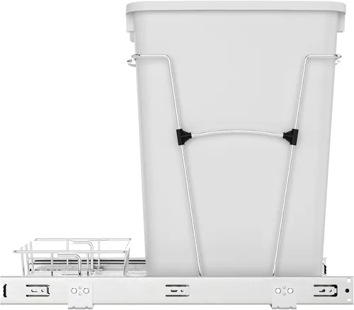Miniatura 9 de Rev-A-Shelf Bote de basura extraíble para armarios de cocina, contenedor de reciclaje de basura de 35 cuartos de galón con toboganes de extensión