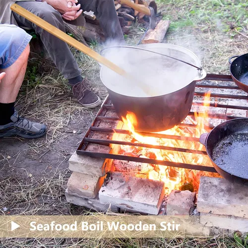 Miniatura 6 de Hoolerry 2 piezas de 36 pulgadas de cangrejo de cangrejo largo de madera para cocinar, agitar, mezclar y preparar cuchara, espátula para mariscos